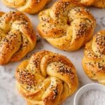 Pumpkin Bagels with Butter and Sesame Seeds Recipe