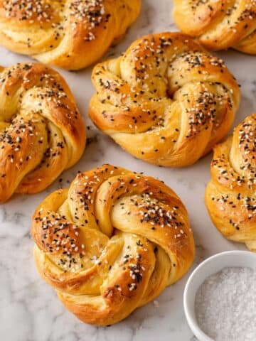 Pumpkin Bagels with Butter and Sesame Seeds Recipe