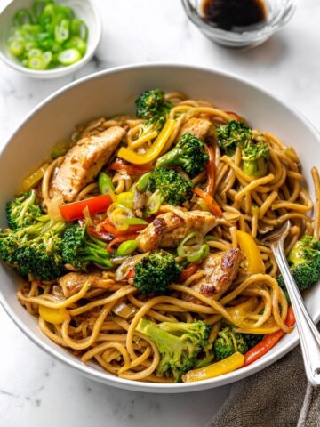 Chicken Lo Mein with Vegetables and Sesame-Ginger Sauce Recipe