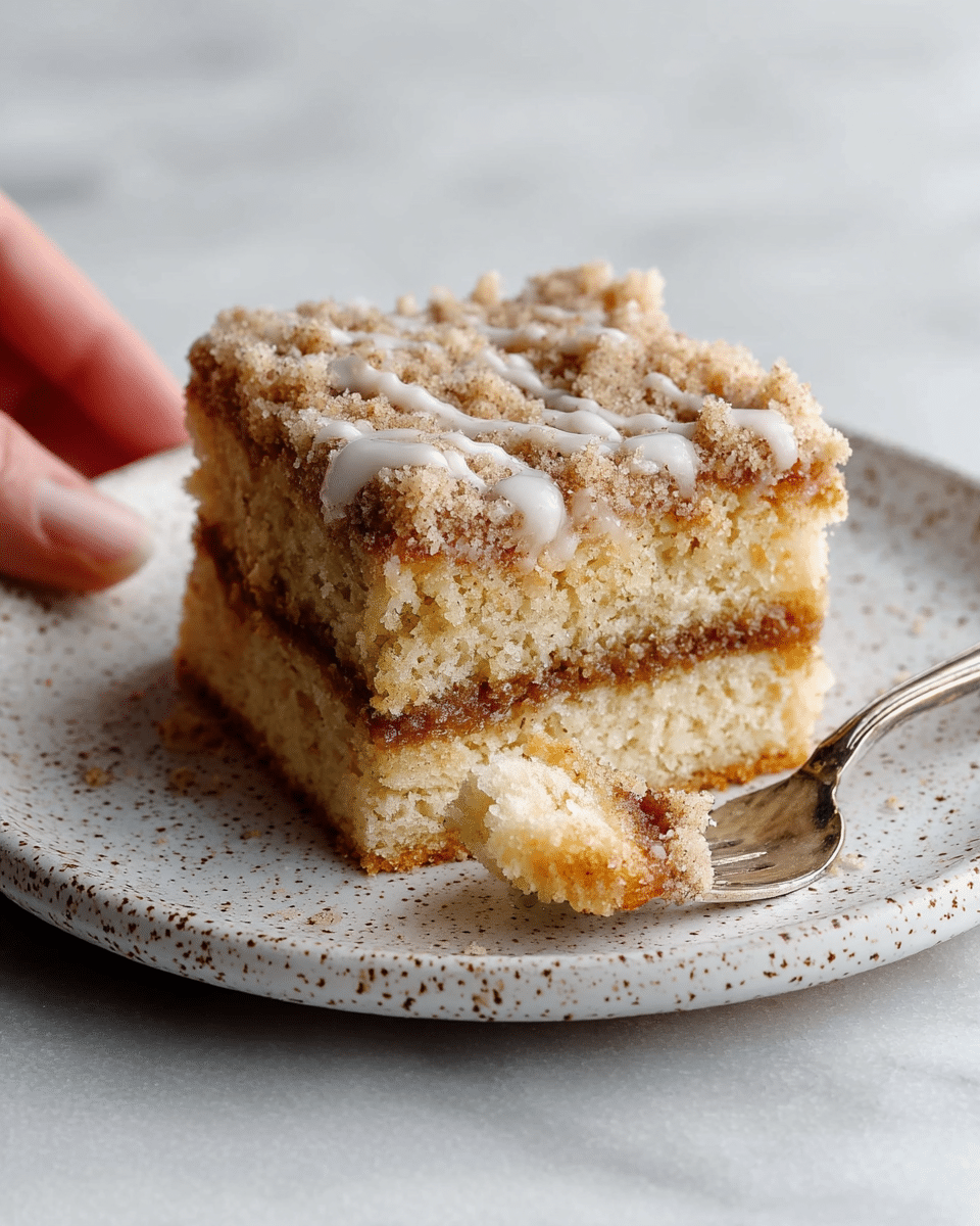 Banana Coffee Cake with Cinnamon Crumble and Salted Caramel Glaze Recipe