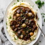 Crockpot and Instant Pot Beef Tips with Pearl Onions and Mushrooms Recipe