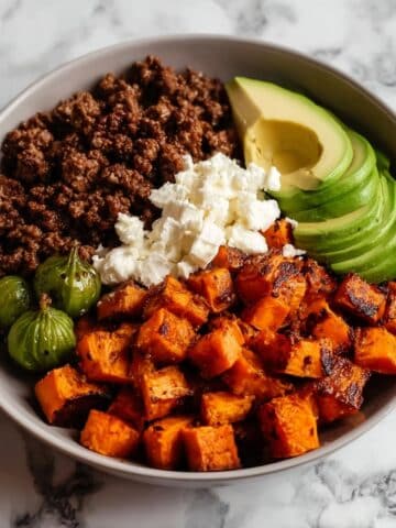 Sweet Potato Beef Bowl with Hot Honey and Cottage Cheese Recipe