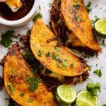 Crispy Cheesy Birria Tacos with Rich Braised Beef and Dipping Consommé Recipe