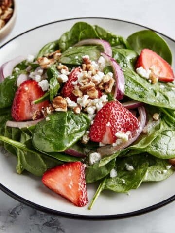 Strawberry Spinach Salad with Candied Pecans and Feta Recipe