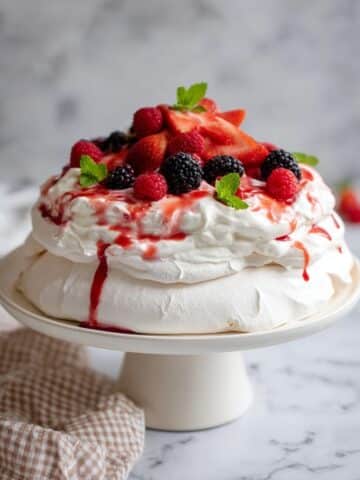 Classic Pavlova with Mascarpone Cream and Mixed Berries Recipe