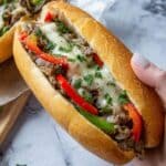 Classic Philly Cheesesteak with Peppers and Onions Recipe
