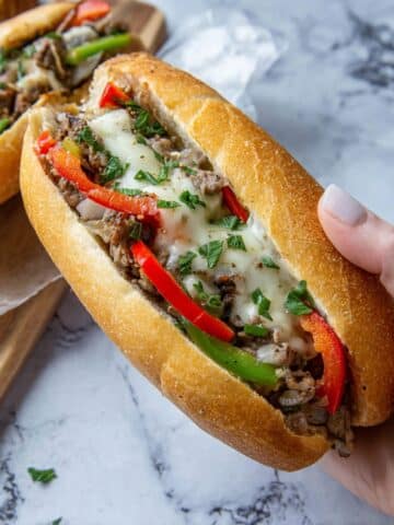 Classic Philly Cheesesteak with Peppers and Onions Recipe
