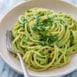 Green Spaghetti with Roasted Poblano and Cilantro Sauce Recipe