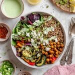 Roasted Vegetables and Chickpeas with Green Goddess Tahini Recipe