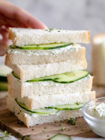 Cucumber Sandwiches with Cream Cheese and Fresh Herbs Recipe
