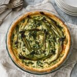 Spinach Artichoke Quiche with Grilled Spring Onions Recipe