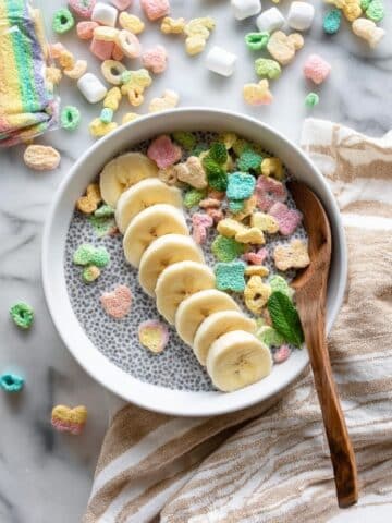 Cereal Milk Chia Pudding with Lucky Charms Crumbs Recipe