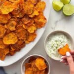 Chili Lime Sweet Potato Chips with Garlic Lime Mayonnaise Sauce Recipe