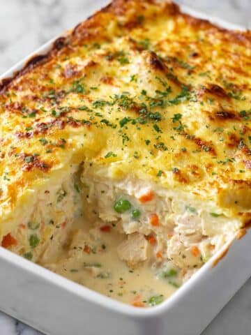 Fish Pie with Peas, Eggs, and Creamy Herb Sauce Recipe