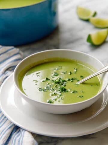 Creamy Green Pea Soup with Basil and Parmesan Recipe