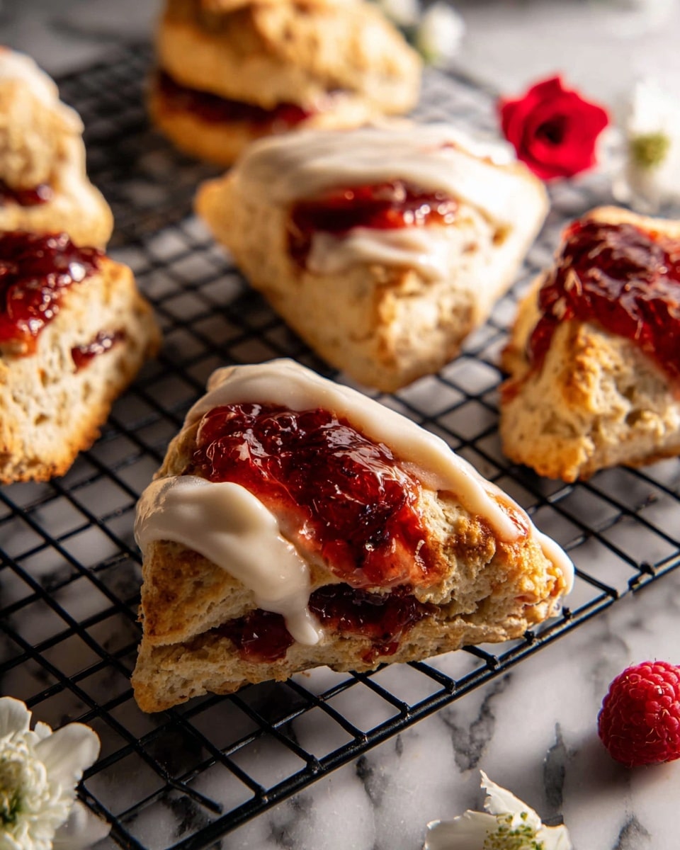 Layered Raspberry Scones: Flaky, Fruity, and Irresistible