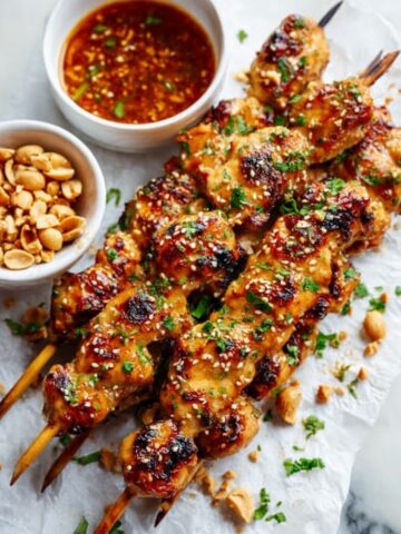 Easy Grilled Asian Chicken Skewers with Honey Garlic Sauce Recipe
