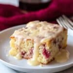 Warm Rhubarb Cake with Butter Sauce Recipe