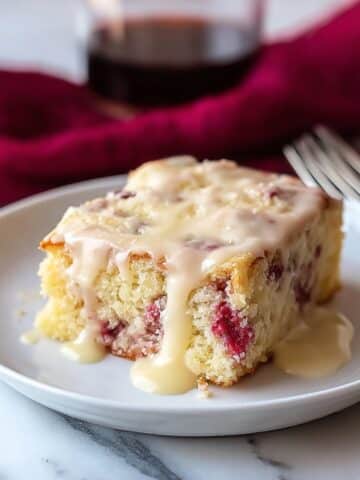 Warm Rhubarb Cake with Butter Sauce Recipe