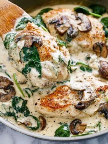 Creamy Parmesan Garlic Mushroom Chicken Recipe