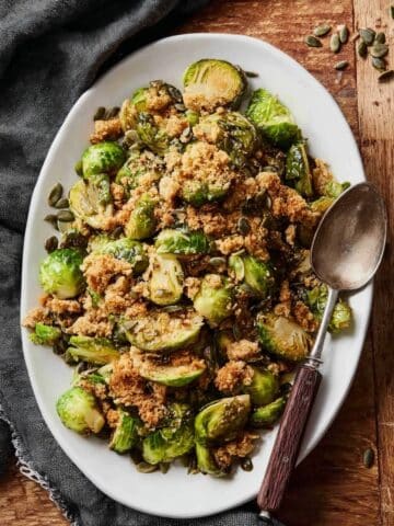 Tahini-Caesar Roasted Brussels Sprouts Recipe