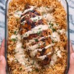 High Protein Creamy Cajun Chicken with Garlic Rice Recipe