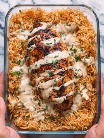 High Protein Creamy Cajun Chicken with Garlic Rice Recipe