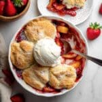 Gluten Free Peach & Strawberry Cobbler Recipe
