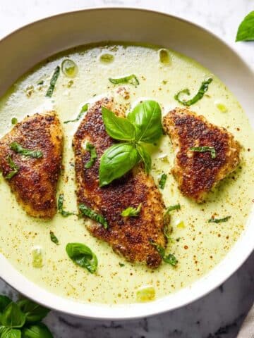 Pan Fry Tilapia with Pesto Cream Sauce Recipe