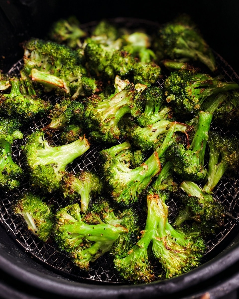 A clear glass bowl sitting on a white marbled surface holds many bright green broccoli florets with small bits of red seasoning sprinkled on them. A wooden spoon is placed in the bowl, partially lifting some broccoli from the bottom right side. The broccoli pieces show detailed texture with tiny buds and small stalks. A beige striped cloth is seen in the top left corner of the image. photo taken with an iphone --ar 4:5 --v 7