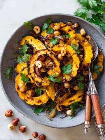 Roasted Delicata Squash with Maple Glaze and Shallots Recipe