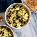 Spinach Scrambled Eggs with Goat Cheese Recipe
