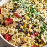 Southwest Pasta Salad with Roasted Poblano and Cotija Recipe