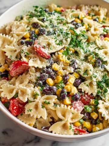 Southwest Pasta Salad with Roasted Poblano and Cotija Recipe