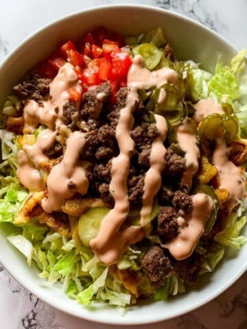Burger Bowls with House Sauce and Ranch Fries Recipe