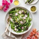 Raw Asparagus Salad with Peas and Goat Cheese Recipe