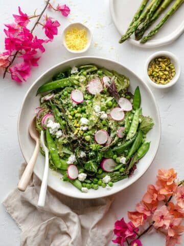 Raw Asparagus Salad with Peas and Goat Cheese Recipe