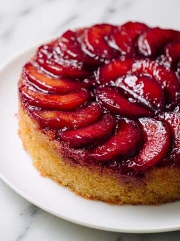 Cornmeal Upside-Down Plum Cake Recipe