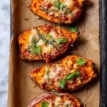 Healthy Chicken Parm Stuffed Sweet Potatoes Recipe