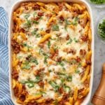 Ground Beef Penne Pasta Bake with Marinara and Mozzarella Recipe