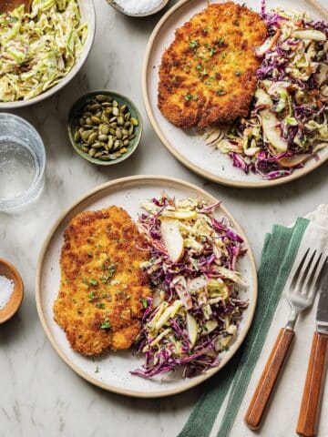 Crispy Chicken Cutlets with Apple Slaw Recipe
