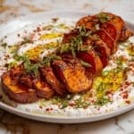 Middle Eastern Caramelized Sweet Potato Slices with Date Syrup and Cream Cheese Dip Recipe