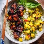 Crispy Honey Ginger Salmon Bowls Recipe