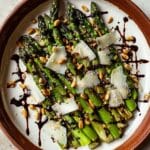 Grilled Asparagus with Balsamic Reduction, Pine Nuts, and Parmesan Recipe