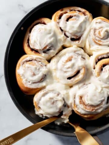 Skillet Cinnamon Rolls with Cream Cheese Icing Recipe