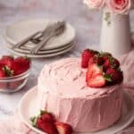 Fresh Strawberry Cake with Strawberry Cream Cheese Frosting Recipe