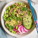 Sesame Soba Noodles with Avocado, Snap Peas, and Mint Recipe