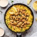 Chicken Shawarma Rice with Creamy White Sauce Recipe
