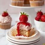 Strawberry Cupcakes with Strawberry Buttercream and Coulis Recipe