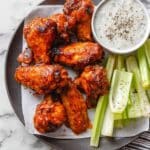Crispy Baked Chicken Wings with Buffalo Hot Sauce Recipe